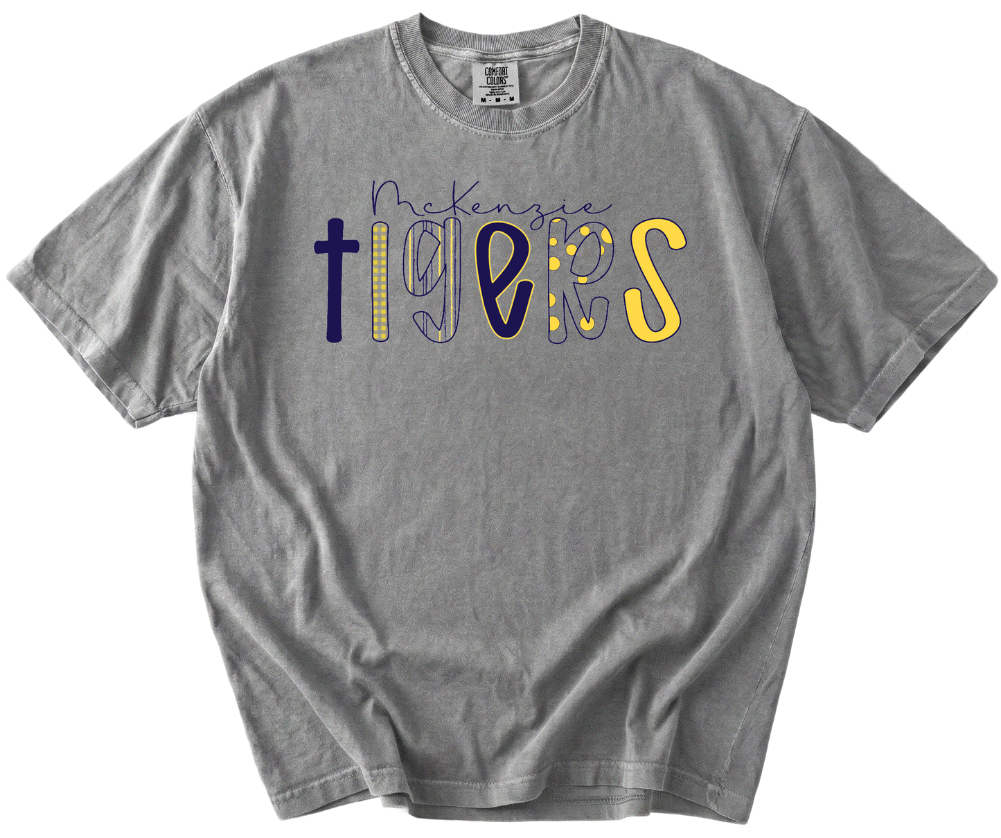 McKenzie Tigers Pattern Comfort Colors Tee Gallery 334