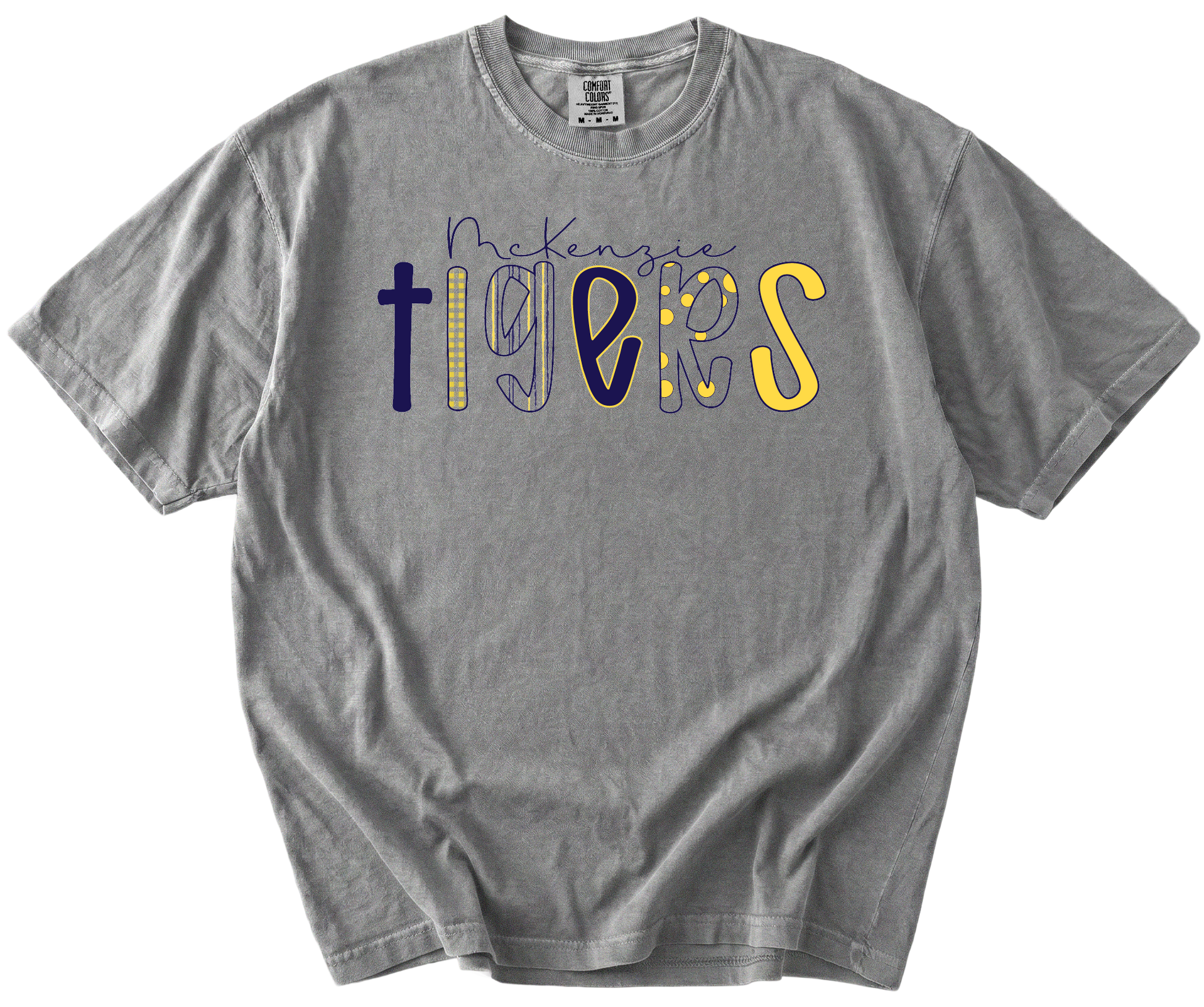 McKenzie Tigers Pattern Comfort Colors Tee Gallery 334