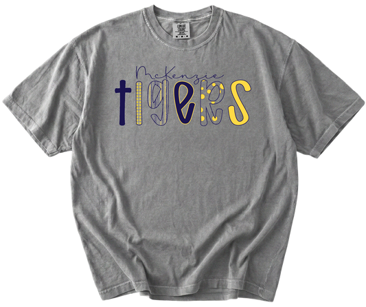McKenzie Tigers Pattern Comfort Colors Tee Gallery 334