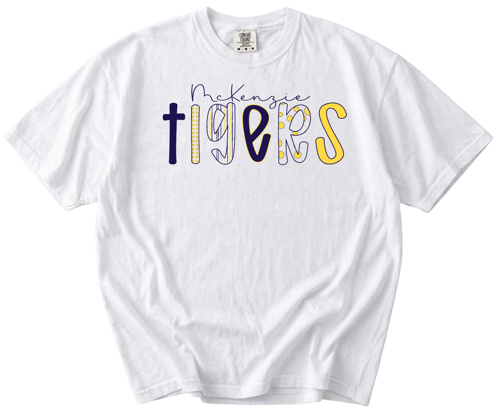 McKenzie Tigers Pattern Comfort Colors Tee Gallery 334