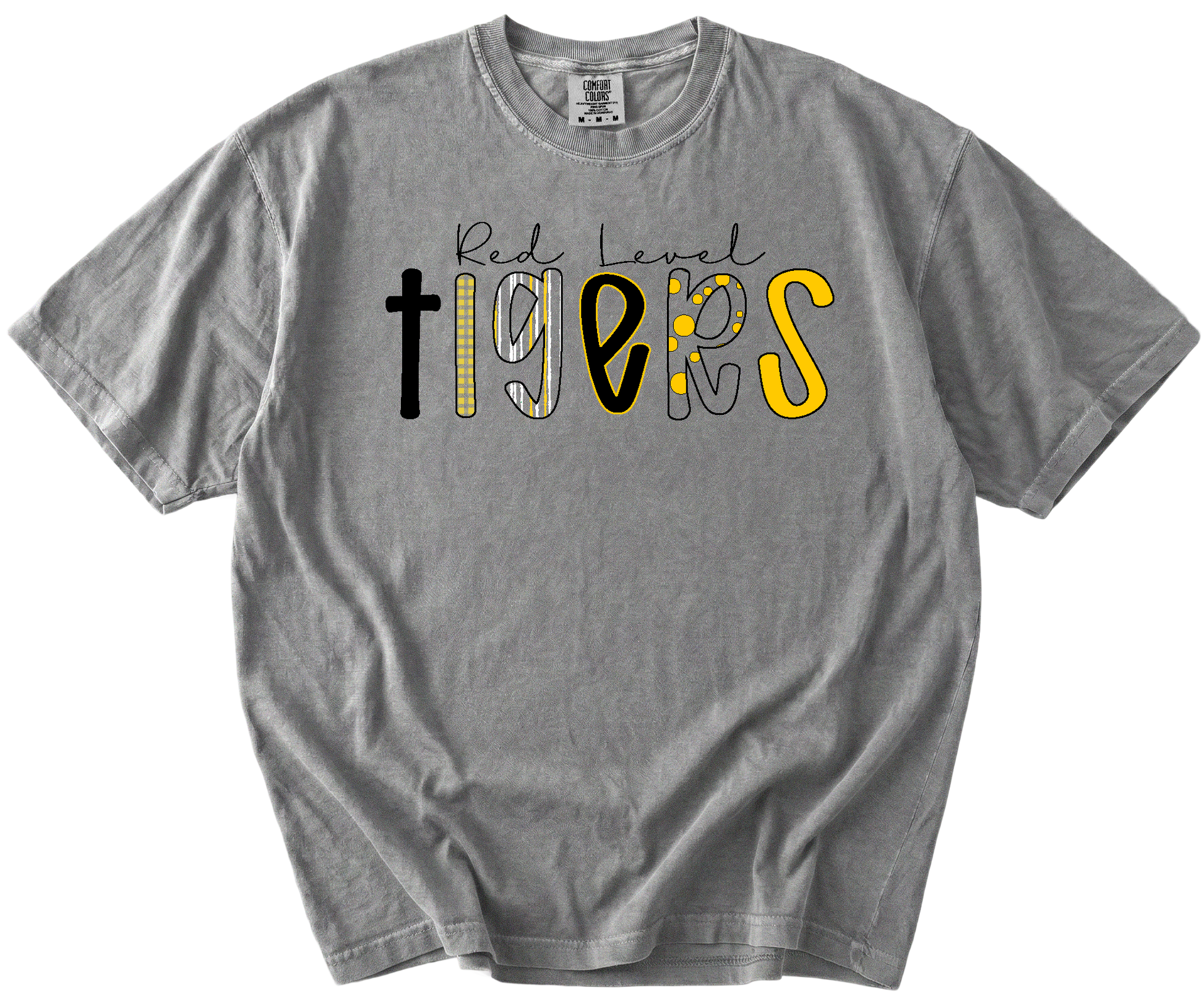 Red Level Tigers Pattern Comfort Colors Tee Gallery 334