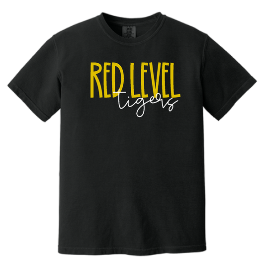 Red Level Tigers Comfort Colors tee - Black