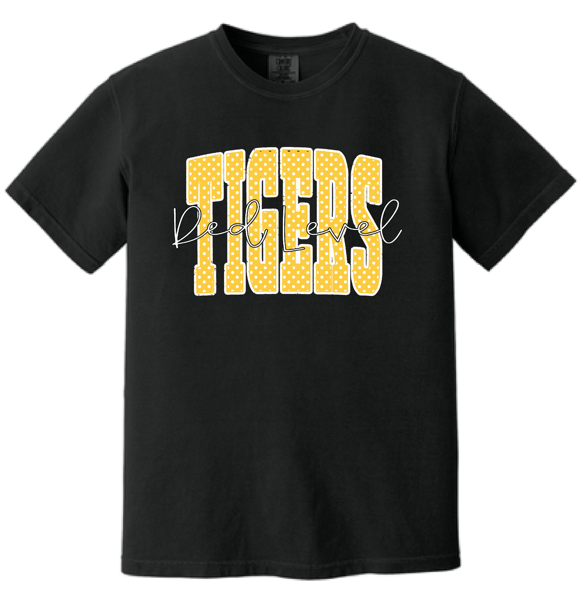 Red Level Tigers Polka Dot Tee — Black