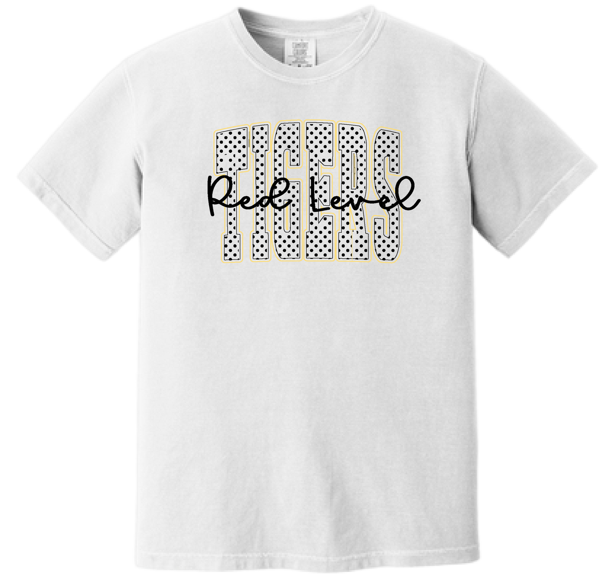 Red Level Tigers Polka Dot Tee — White