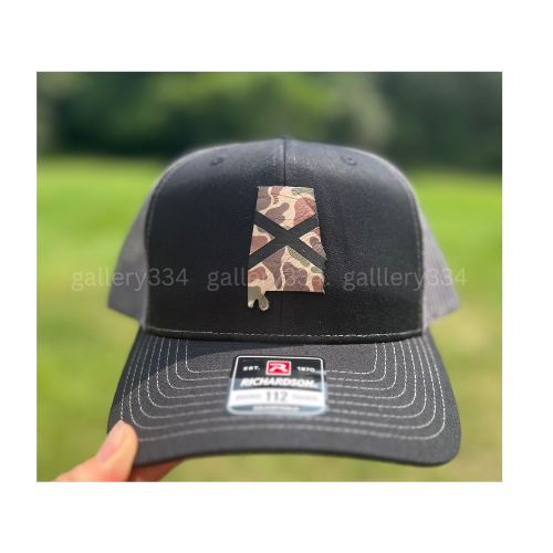 Camo Leatherette Alabama Patch Hat