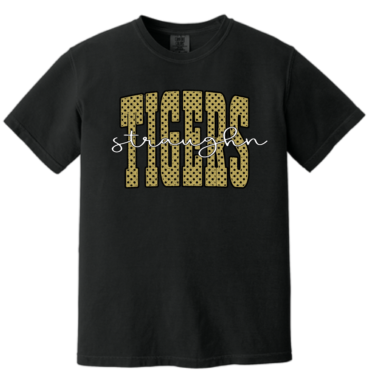 Straughn Tigers Polka Dot Tee — Black