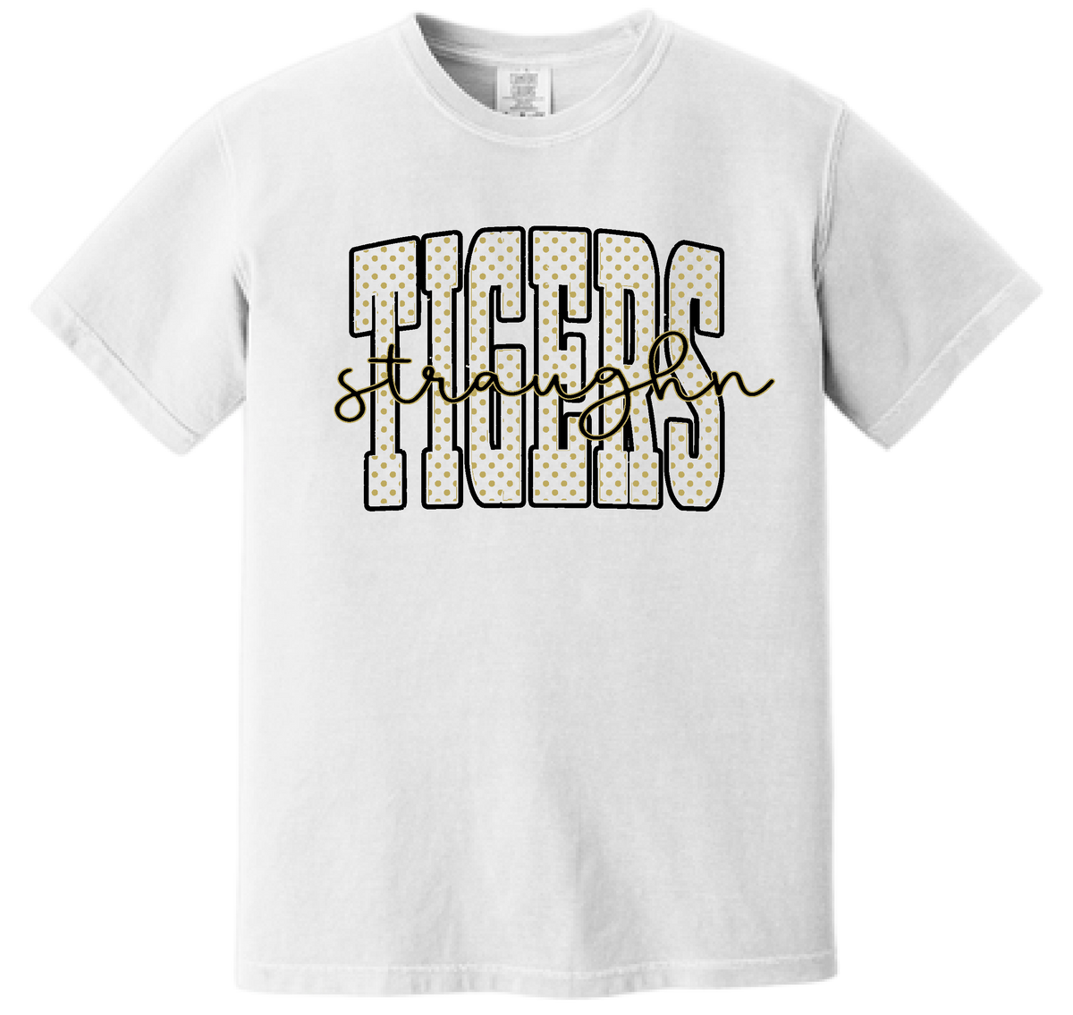Straughn Tigers Polka Dot Tee — White