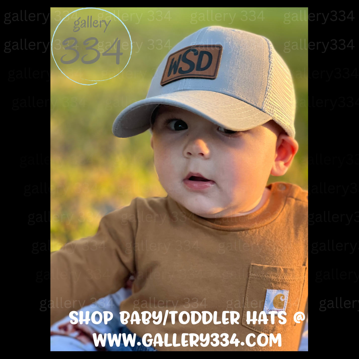 Customized Curved Bill Hat with Leatherette Patch for Baby/Toddler