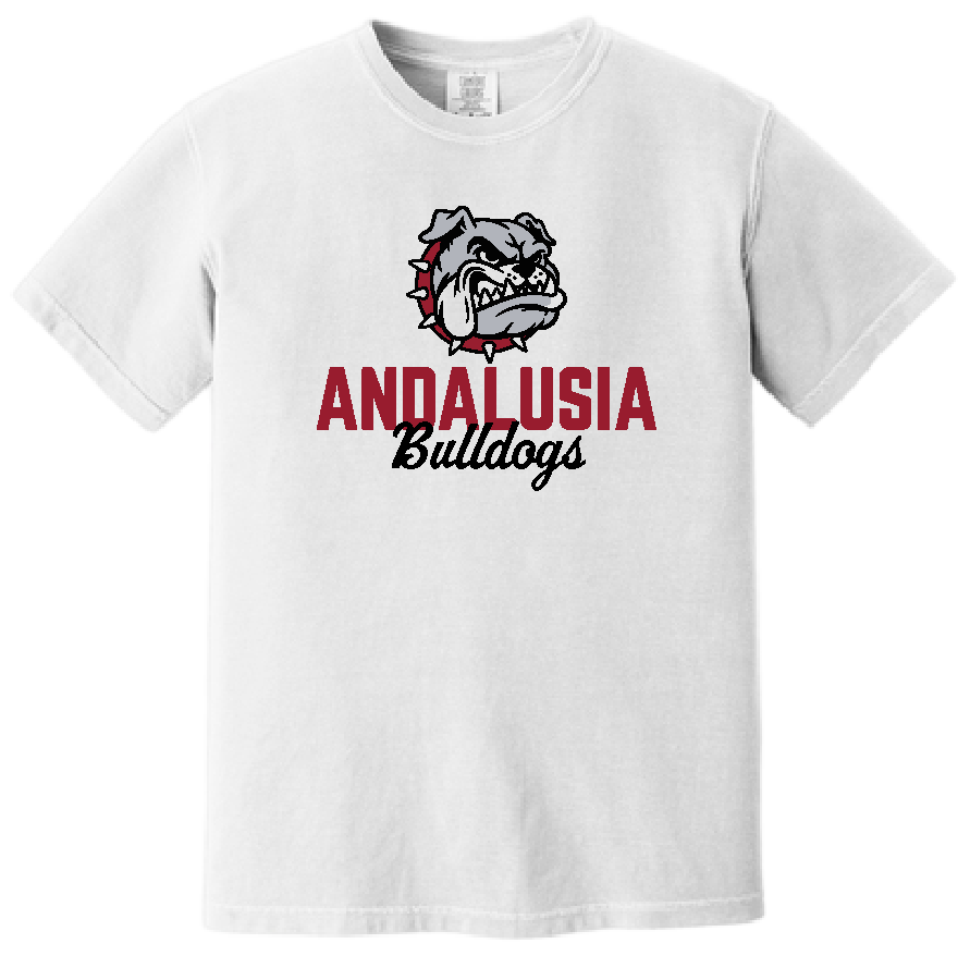 Andalusia Bulldogs Mascot Tee - White