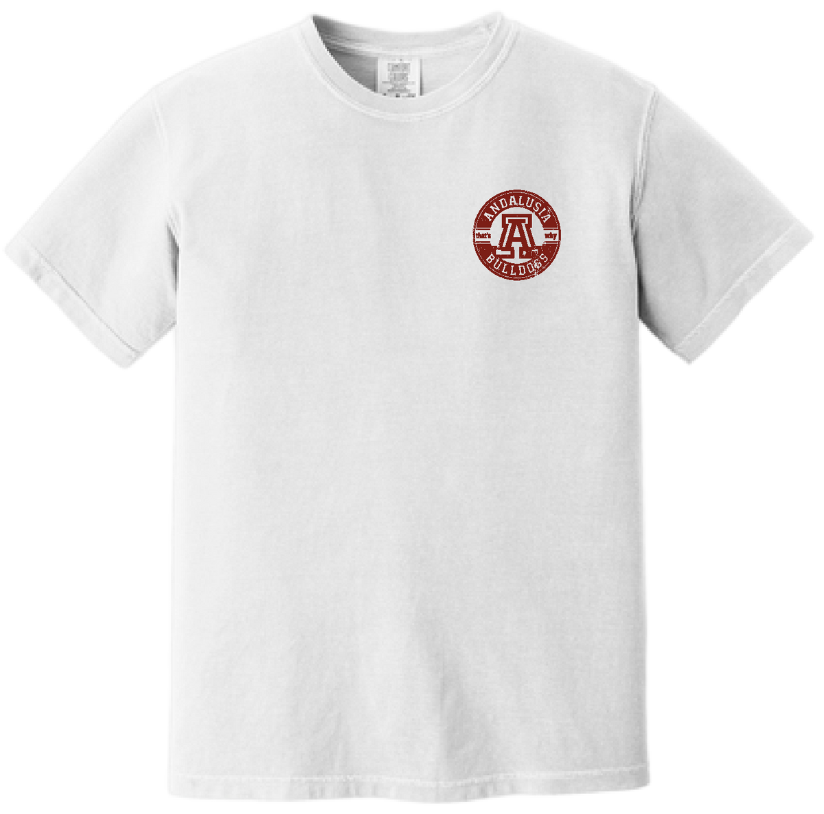 Andalusia Bulldogs Circle Stamp Tee - White, front