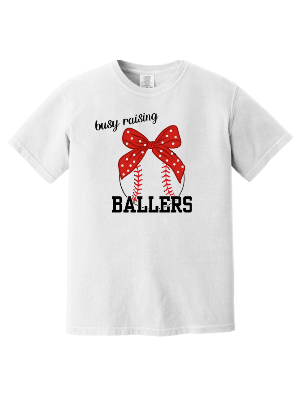 Busy Raising Ballers Mom Baseball Shirt Comfort Colors