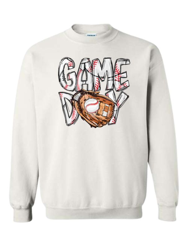 Game Day Baseball Sweatshirt with Glove Gildan