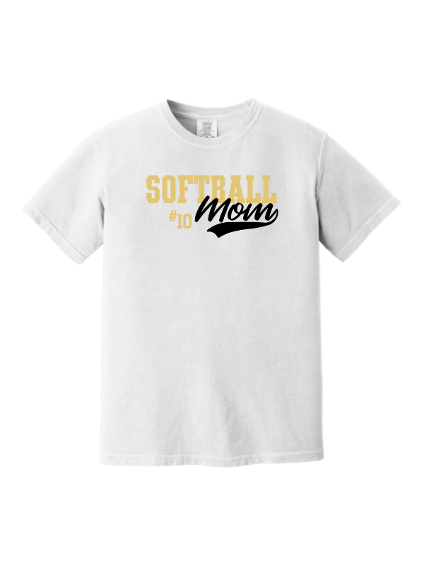 Softball Mom Comfort Colors T-Shirt - Custom Number Gallery 334